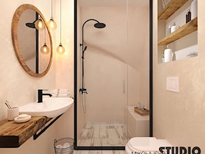 niewielka łazienka z prysznicem - zdjęcie od MIKOŁAJSKAstudio