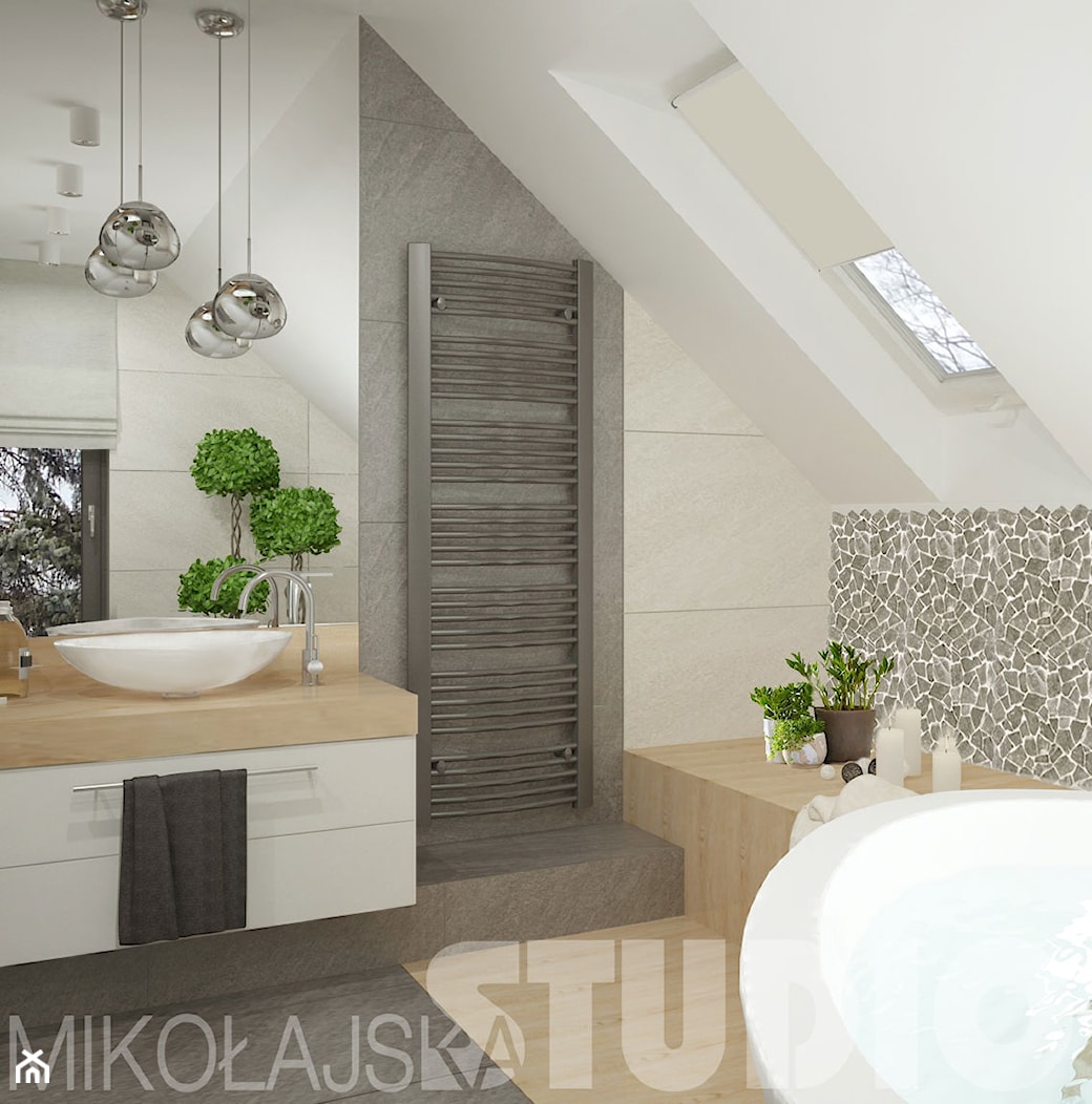projekt łazienki z dużą wanną - zdjęcie od MIKOŁAJSKAstudio - Homebook