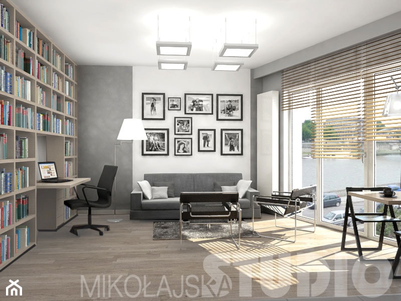 Nowoczesny salon w malym mieszkaniu - zdjęcie od MIKOŁAJSKAstudio