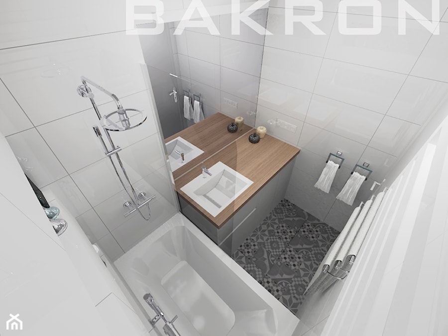 projekt mieszkania w Goleniowie - Łazienka, styl nowoczesny - zdjęcie od BAKRON PROJEKT