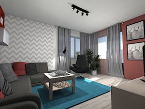 projekt mieszkania - Szczecin Pomorzany - Salon, styl nowoczesny - zdjęcie od BAKRON PROJEKT