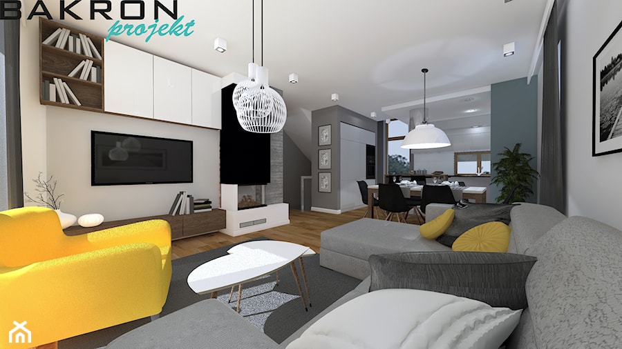 apartament 2 w Krakowie - Salon, styl nowoczesny - zdjęcie od BAKRON PROJEKT