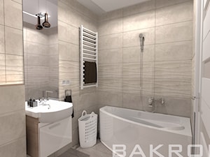 projekt mieszkania - Warzymice - Mała bez okna z lustrem łazienka, styl nowoczesny - zdjęcie od BAKRON PROJEKT