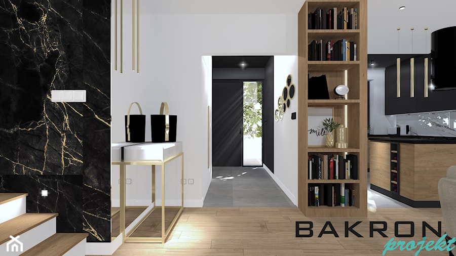 dom w Baniach - Salon, styl nowoczesny - zdjęcie od BAKRON PROJEKT