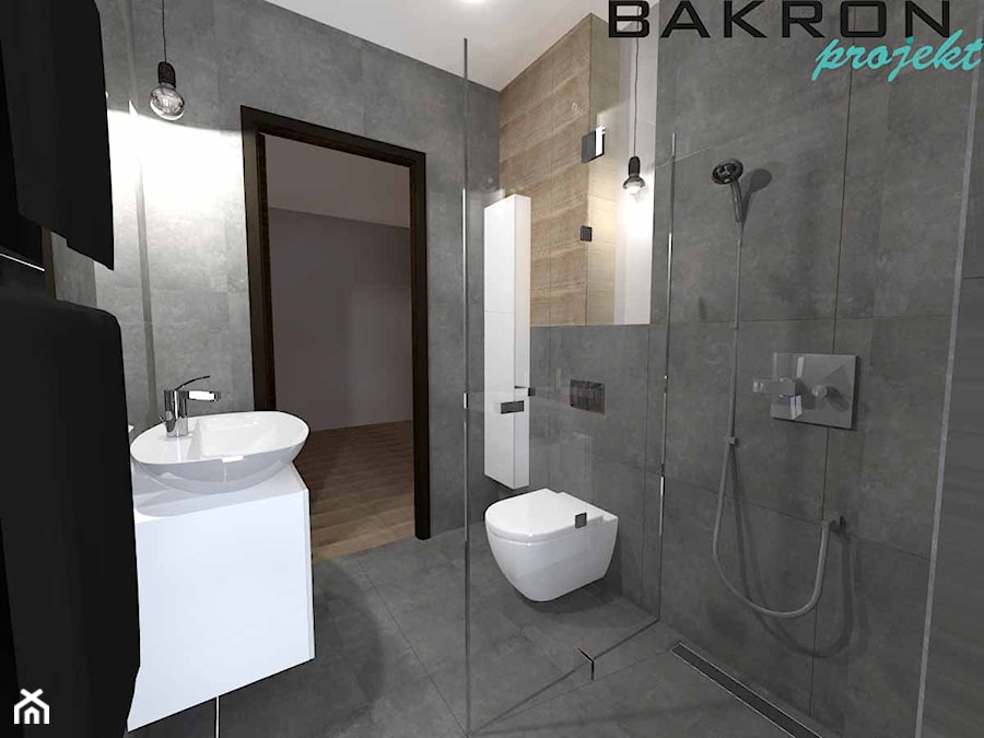 projekt łazienki w Pyrzycach - Łazienka, styl industrialny - zdjęcie od BAKRON PROJEKT