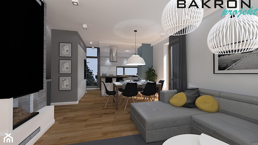 apartament 2 w Krakowie - Salon, styl nowoczesny - zdjęcie od BAKRON PROJEKT