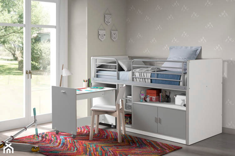 Łóżko piętrowe dla dzieci Bonny Bis Silver z biurkiem - zdjęcie od epinokio.pl - Homebook