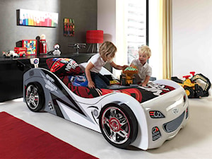 Łóżko AUTO samochód Braby biały, łóżko dla dziecka - zdjęcie od epinokio.pl