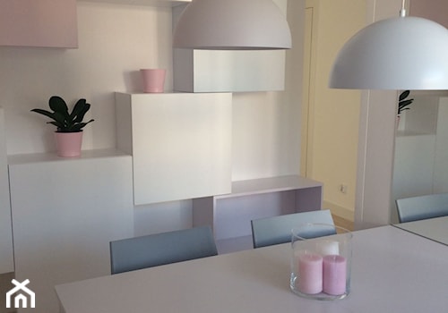 pastel candy - Mała szara jadalnia jako osobne pomieszczenie, styl nowoczesny - zdjęcie od t design