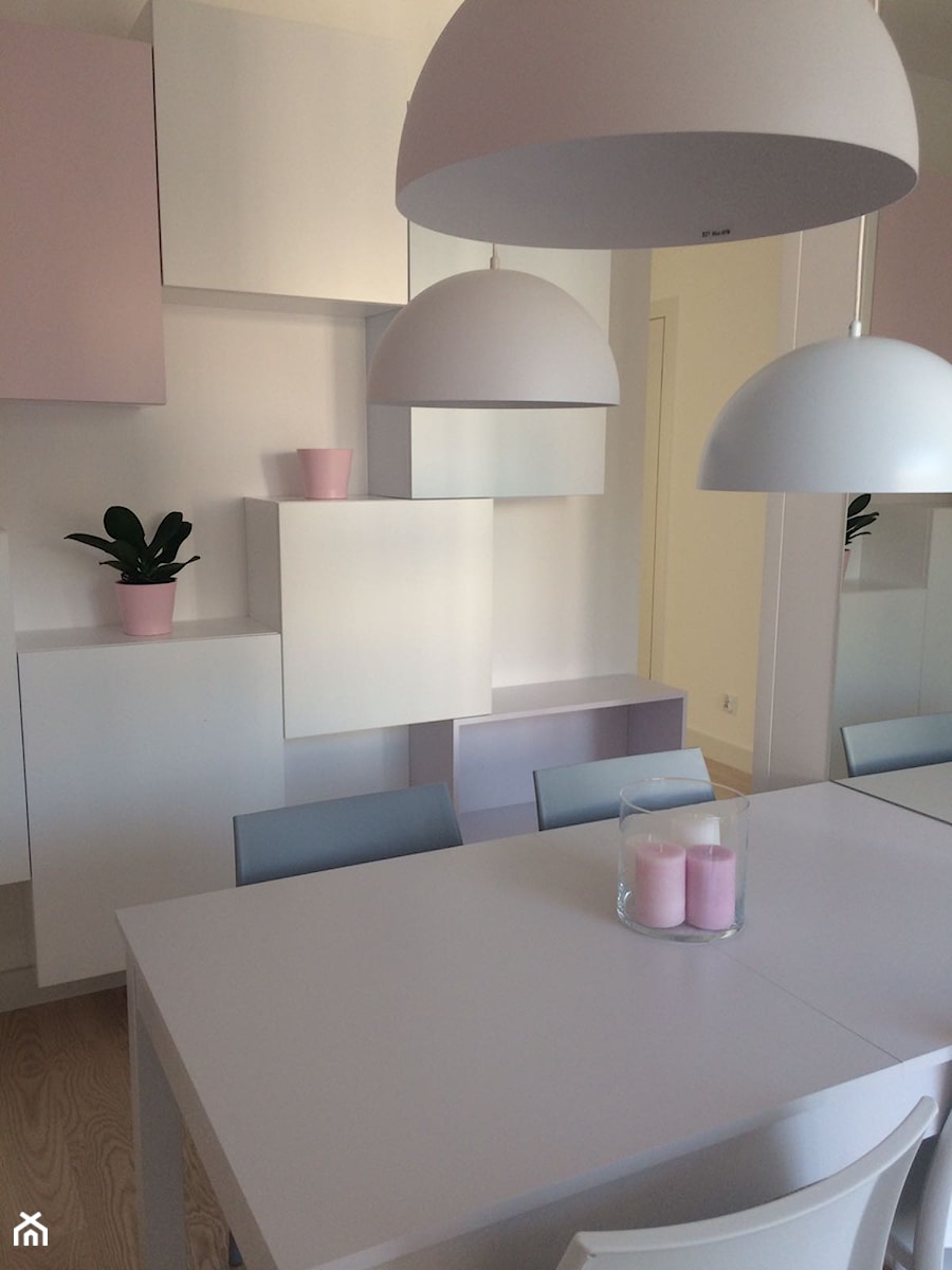 pastel candy - Mała szara jadalnia jako osobne pomieszczenie, styl nowoczesny - zdjęcie od t design