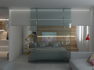 Grey-t - Duża biała sypialnia, styl nowoczesny - zdjęcie od t design
