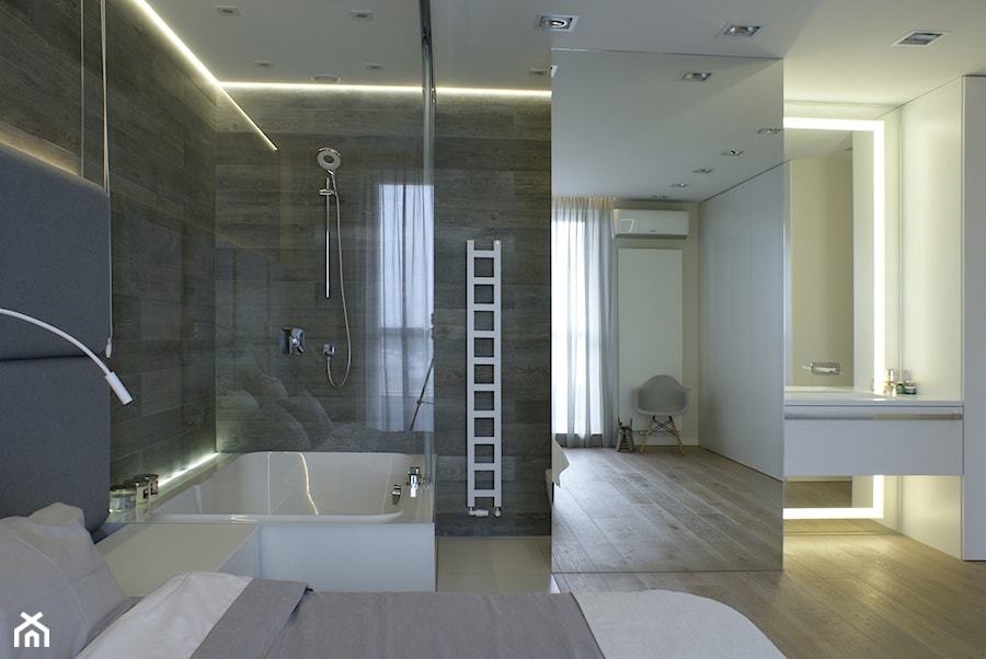 130m2 - żoliborz - Średnia biała sypialnia, styl skandynawski - zdjęcie od t design