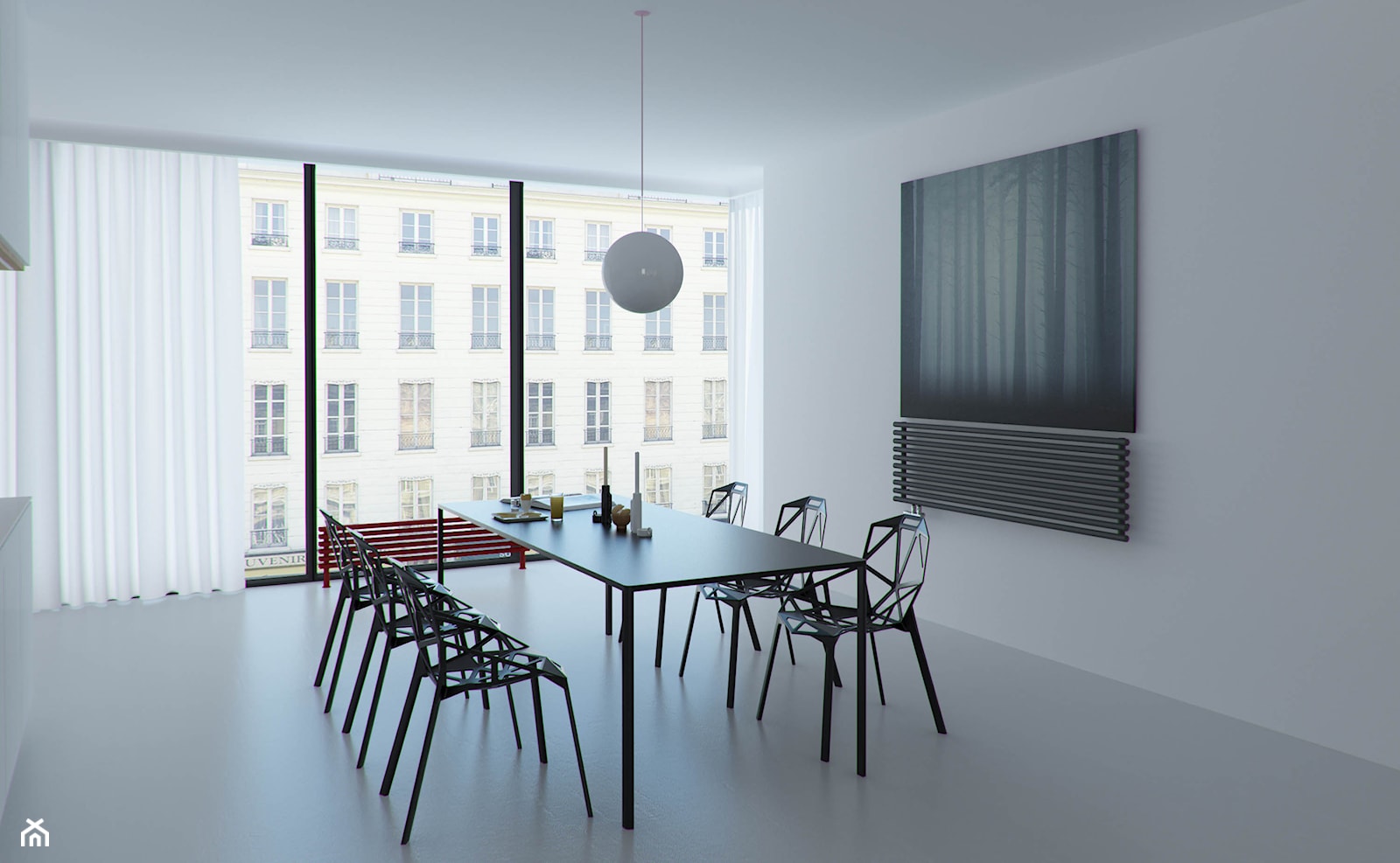 MINIMALIZM - Duża szara jadalnia jako osobne pomieszczenie, styl minimalistyczny - zdjęcie od t design - Homebook