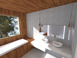 Łazienka z drewnem