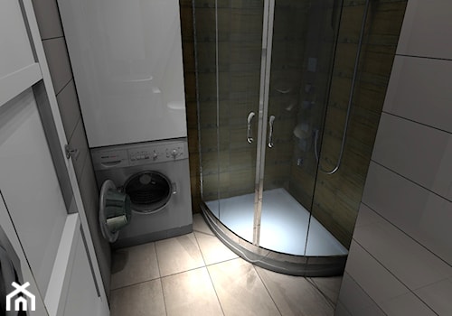 Łazienka w kawalerce - Mała bez okna z pralką / suszarką łazienka, styl skandynawski - zdjęcie od VizuDesign