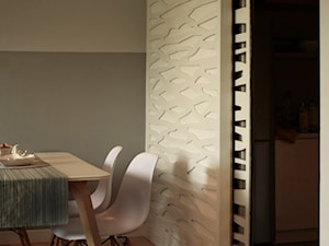 Wykonawstwo apartamentu - Mała szara jadalnia jako osobne pomieszczenie, styl nowoczesny - zdjęcie od VizuDesign