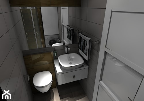 Łazienka w kawalerce - Mała bez okna z pralką / suszarką łazienka, styl skandynawski - zdjęcie od VizuDesign
