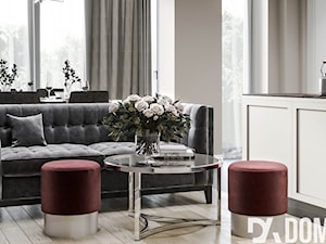 Eleganckie mieszkanie w Krakowie - Średni biały salon z kuchnią - zdjęcie od Dom-Art