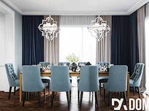 Mieszkanie w klasycznym stylu - Duża szara jadalnia jako osobne pomieszczenie, styl tradycyjny - zdjęcie od Dom-Art