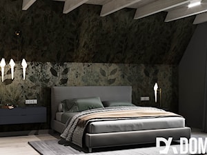 Nowoczesny dom w Olkuszu - Średnia czarna sypialnia na poddaszu, styl nowoczesny - zdjęcie od Dom-Art