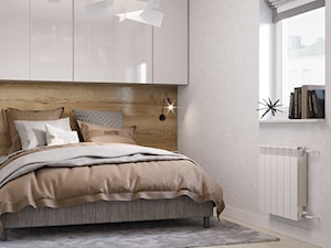 Skandynawskie mieszkanie w Krakowie - Średnia biała sypialnia, styl skandynawski - zdjęcie od Dom-Art