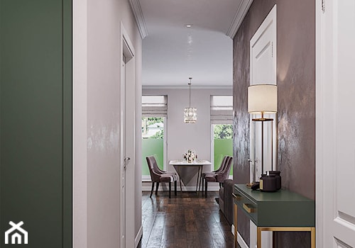 Mieszkanie w stylu Glamour - Średni biały brązowy zielony hol / przedpokój, styl glamour - zdjęcie od Dom-Art