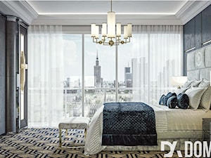 Apartament Art-Deco w Warszawie - Średnia szara sypialnia, styl glamour - zdjęcie od Dom-Art