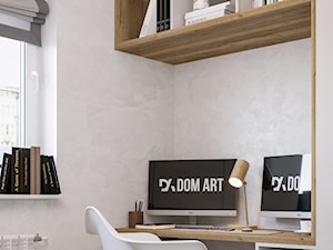 Skandynawskie mieszkanie w Krakowie - Mała biała z biurkiem sypialnia, styl skandynawski - zdjęcie od Dom-Art