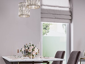 Mieszkanie w stylu Glamour - Mała otwarta szara kuchnia jednorzędowa z oknem, styl glamour - zdjęcie od Dom-Art