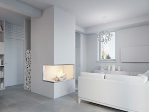 Projekt domu Katowice - Mały biały salon, styl skandynawski - zdjęcie od Dom-Art