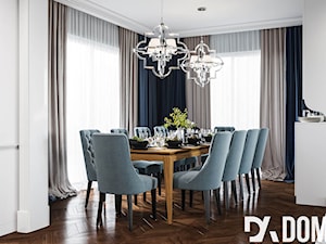 Mieszkanie w klasycznym stylu - Duża biała szara jadalnia jako osobne pomieszczenie, styl tradycyjny - zdjęcie od Dom-Art