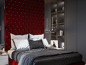 Eleganckie mieszkanie w Krakowie - Mała szara sypialnia - zdjęcie od Dom-Art