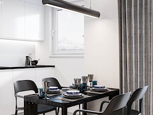 Minimalistyczne mieszkanie - Średnia otwarta z kamiennym blatem biała z zabudowaną lodówką z lodówką wolnostojącą kuchnia jednorzędowa z oknem, styl minimalistyczny - zdjęcie od Dom-Art