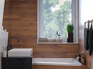 Skandynawskie mieszkanie w Krakowie - Średnia łazienka z oknem, styl minimalistyczny - zdjęcie od Dom-Art