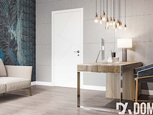 Eko-Dom w Świątnikach Górnych - Średnie w osobnym pomieszczeniu z sofą szare biuro, styl skandynawski - zdjęcie od Dom-Art