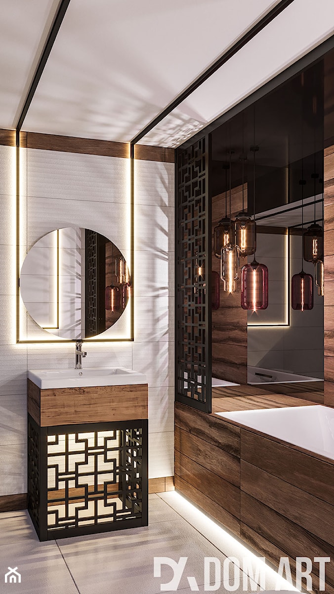 Projekt łazienki dla CeramCity - Mała na poddaszu bez okna z lustrem łazienka, styl nowoczesny - zdjęcie od Dom-Art