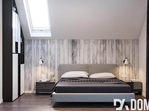 Skandynawski dom Libertowie - Średnia biała sypialnia na poddaszu, styl nowoczesny - zdjęcie od Dom-Art
