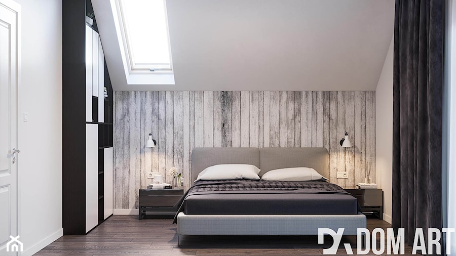 Skandynawski dom Libertowie - Średnia biała sypialnia na poddaszu, styl nowoczesny - zdjęcie od Dom-Art