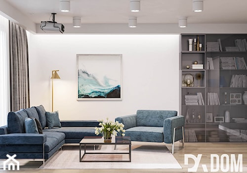 Minimalistyczne mieszkanie - Mały szary salon, styl minimalistyczny - zdjęcie od Dom-Art