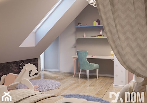 Mieszkanie na poddaszu w Olkusz - Średni czarny szary pokój dziecka dla dziecka dla nastolatka dla c ... - zdjęcie od Dom-Art