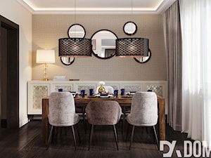 Klasyczne mieszkanie w Wieliczce - Średnia beżowa jadalnia jako osobne pomieszczenie, styl glamour - zdjęcie od Dom-Art