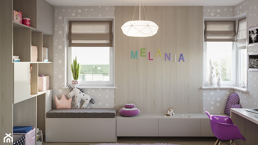 Skandynawskie mieszkanie w Krakowie - Mały szary pokój dziecka dla dziecka dla nastolatka dla dziewczynki, styl skandynawski - zdjęcie od Dom-Art
