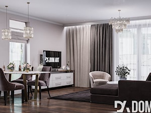 Mieszkanie w stylu Glamour - Średni szary salon z jadalnią, styl glamour - zdjęcie od Dom-Art