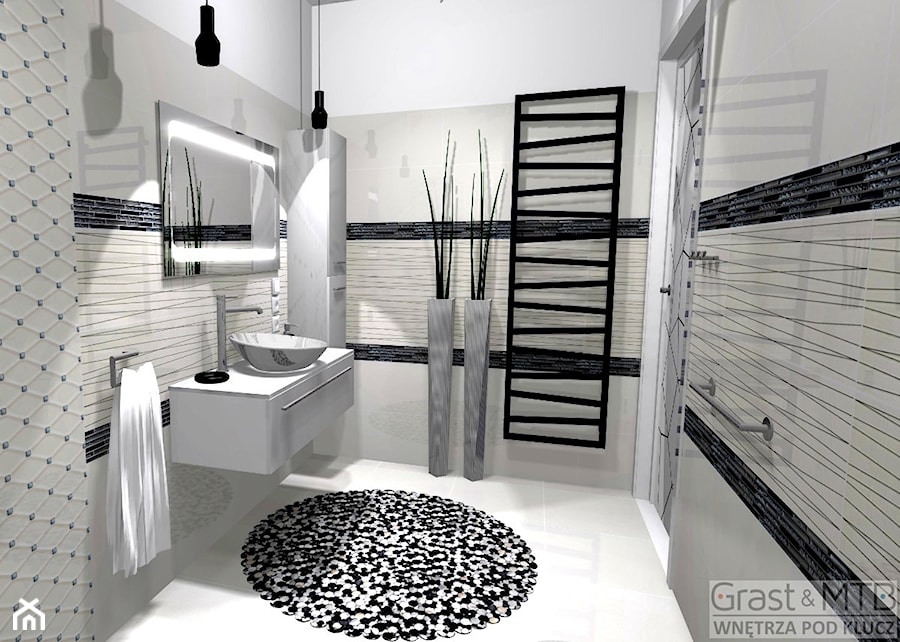 Czarno biała elegancja - Łazienka - zdjęcie od Kompleksowe realizacje wnętrz pod klucz