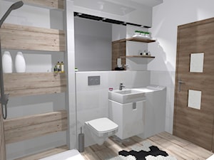 Łazienka na czasie - Średnia bez okna z pralką / suszarką z lustrem z punktowym oświetleniem łazienka, styl industrialny - zdjęcie od Kompleksowe realizacje wnętrz pod klucz
