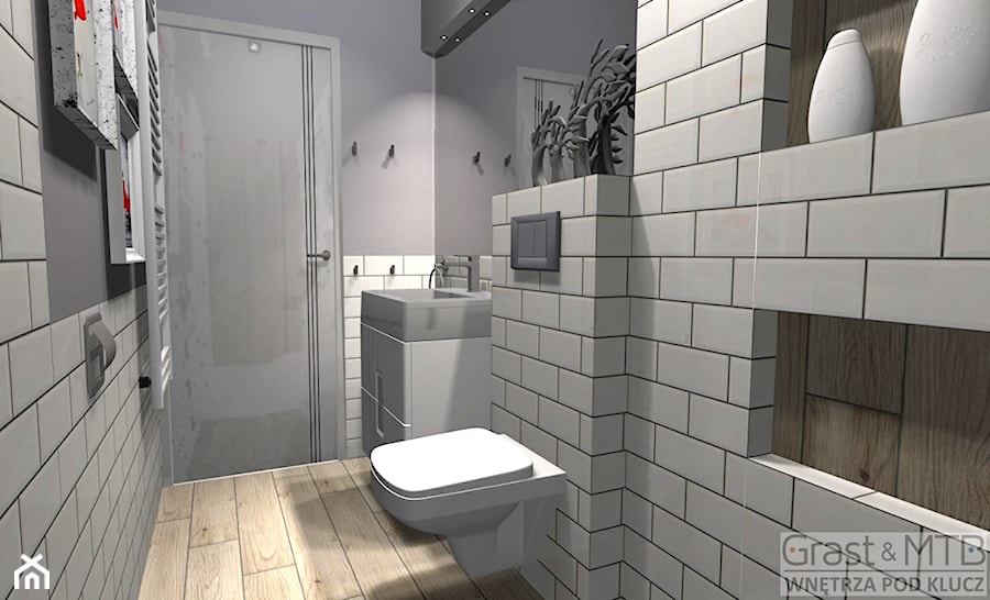 Mała łazienka z prysznicem - Średnia z punktowym oświetleniem łazienka - zdjęcie od Kompleksowe realizacje wnętrz pod klucz
