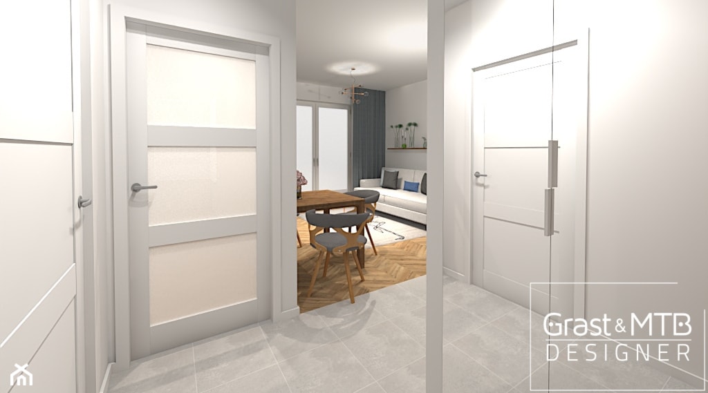 Projekt Mieszkania 40 m2 pakiet Basic - Hol / przedpokój, styl nowoczesny - zdjęcie od Kompleksowe realizacje wnętrz pod klucz - Homebook