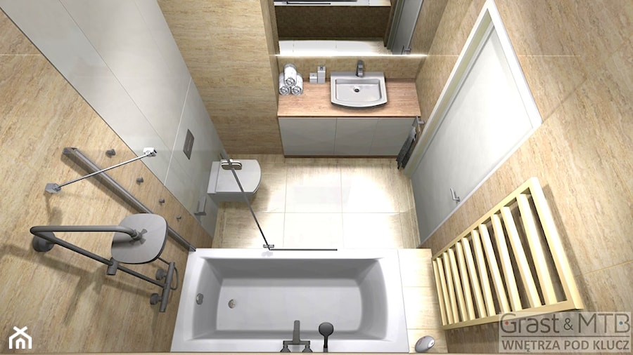 Trawertyn w łazience - Łazienka - zdjęcie od Kompleksowe realizacje wnętrz pod klucz