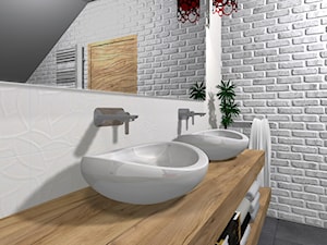 Projekt łazienki "Czerwień, Czerń i Biel"