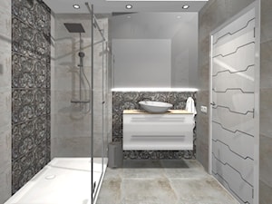 Projekt łazienki "Kamienne ukojenie bieli"
